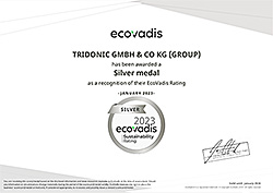 Tridonic has been awarded the EcoVadis Silver Medal for sustainability activities. Its overall rating places Tridonic in the top four percent of companies in the lighting industry.